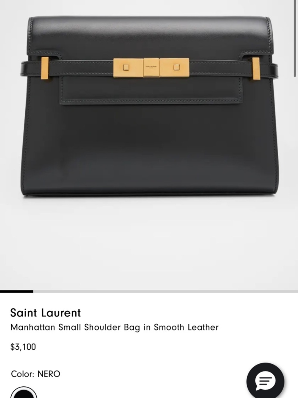 Saint Laurent Black Leather MANHATTAN MINI